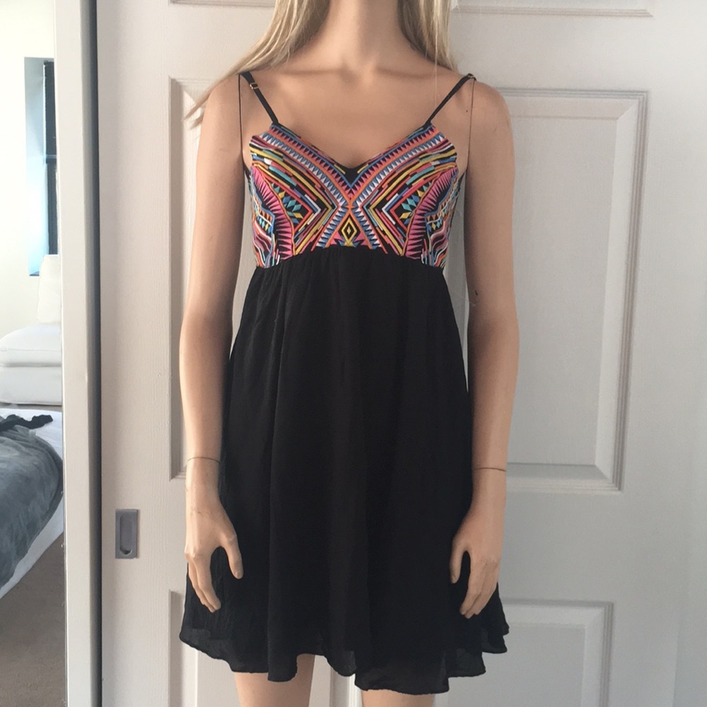 Beautiful Blk/Multi Color Spaghetti Strap Dress
